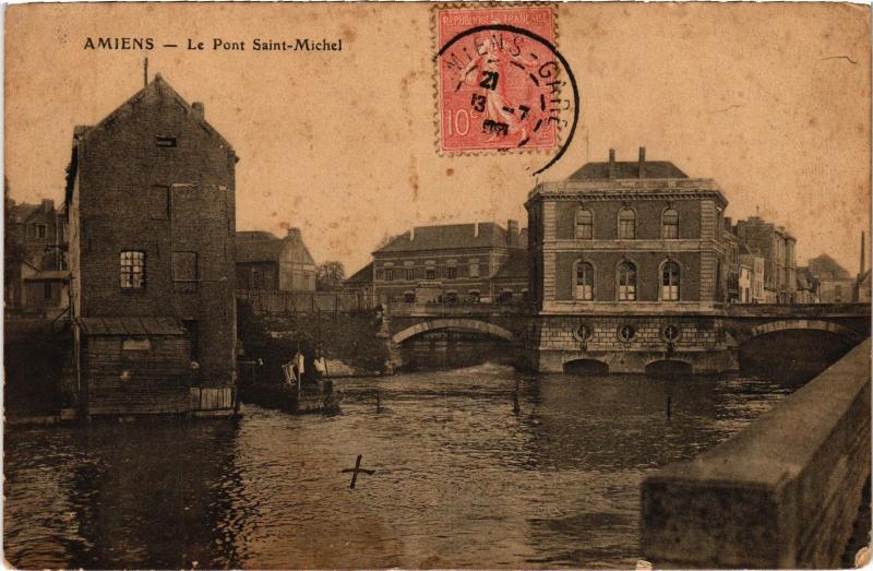 Carte postale ancienne Amiens Pont Saint-Michel à Amiens