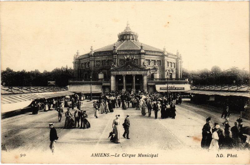 Carte postale ancienne Amiens Cirque municipal à Amiens