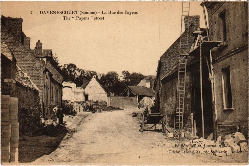 Carte postale ancienne Davenscourt Rue des Payens