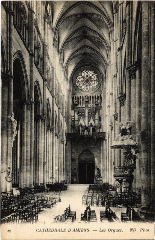 Carte postale ancienne Amiens la cathedrale les Orgues à Amiens