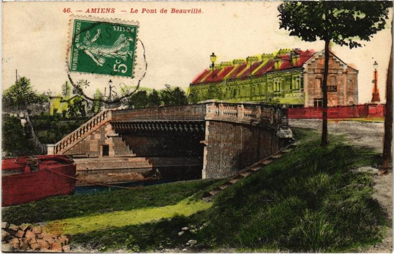 Carte postale ancienne Amiens Pont de Beauville à Amiens