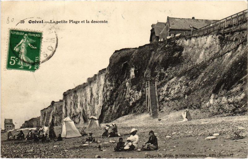 Carte postale ancienne Onival la plage et la descente