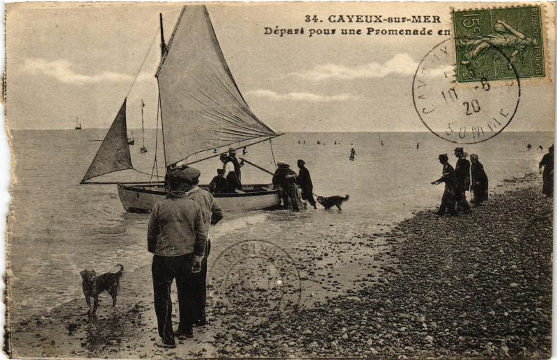 Carte postale ancienne Cayeux depart pour une promenade
