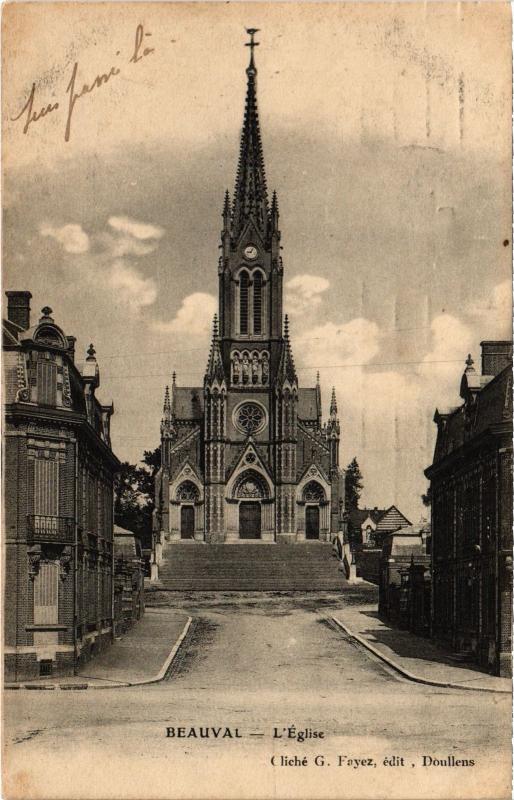 Carte postale ancienne Beauval eglise à Beauval