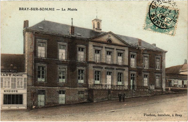 Carte postale ancienne Bray sur Somme la Mairie à Bray-sur-Somme