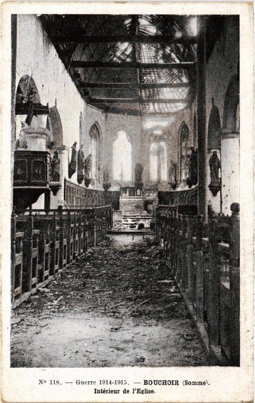 Carte postale ancienne Bouchoir interieur d'eglise à Bouchoir
