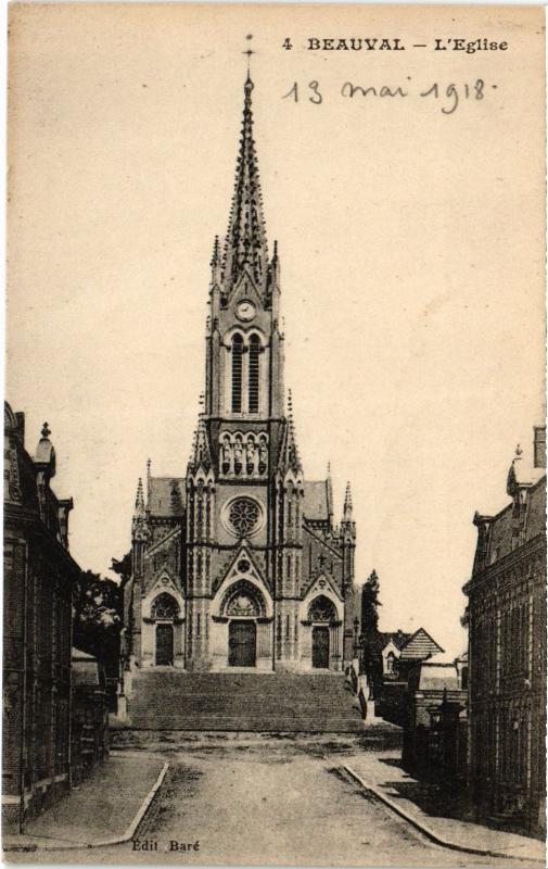 Carte postale ancienne Beauval eglise à Beauval