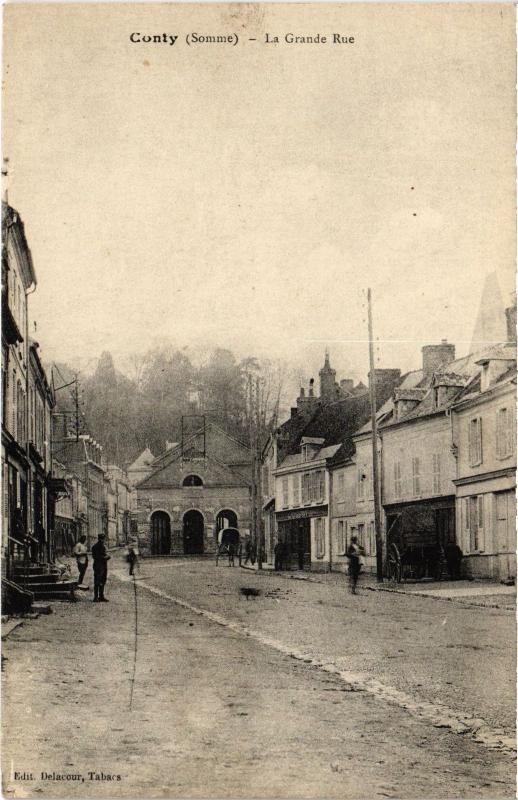 Carte postale ancienne Conty Grande Rue à Conty