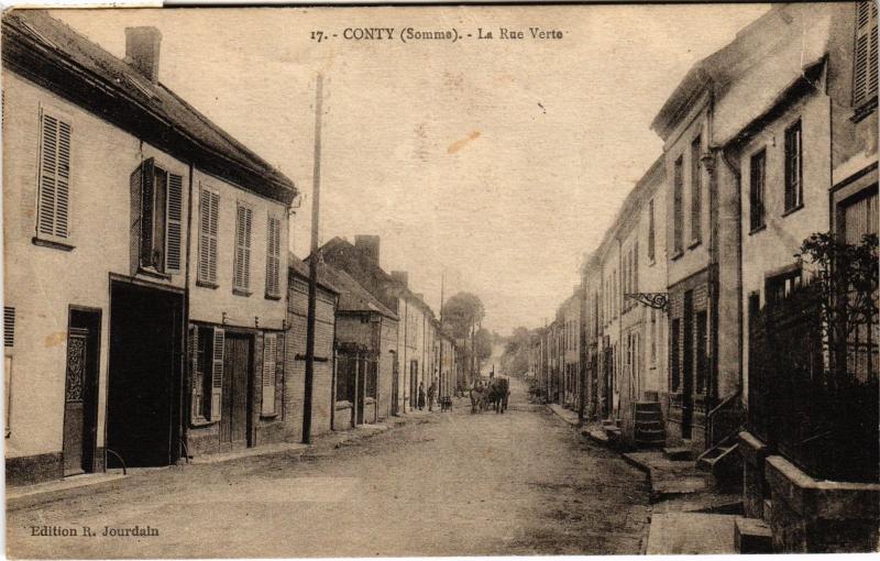Carte postale ancienne Conty Rue Verte à Conty