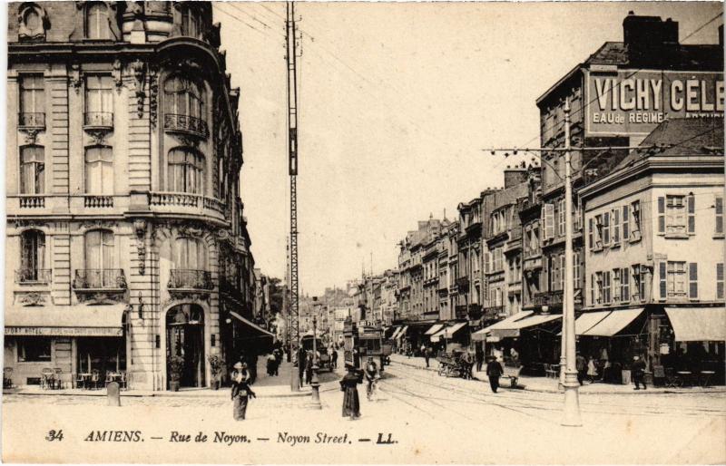 Carte postale ancienne Amiens Rue de Noyon à Amiens