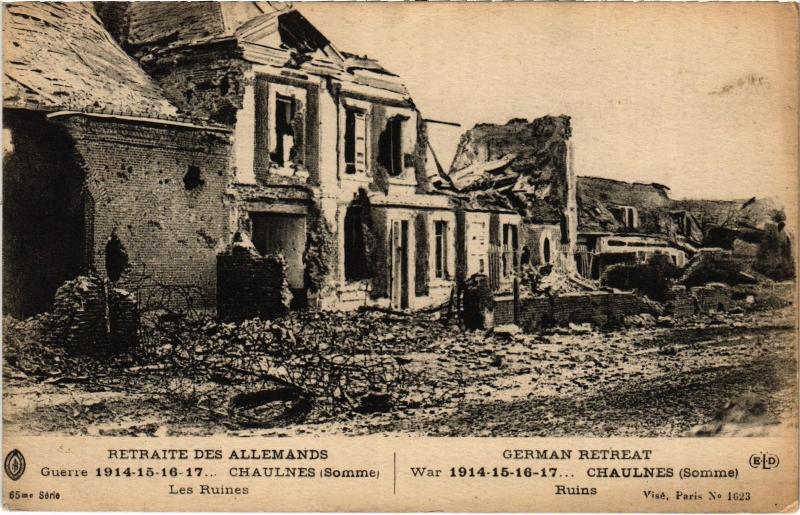 Carte postale ancienne Chaulnes les ruines à Chaulnes