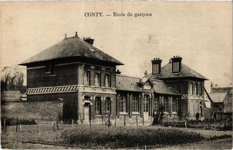 Carte postale ancienne Conty Ecole de garcons à Conty