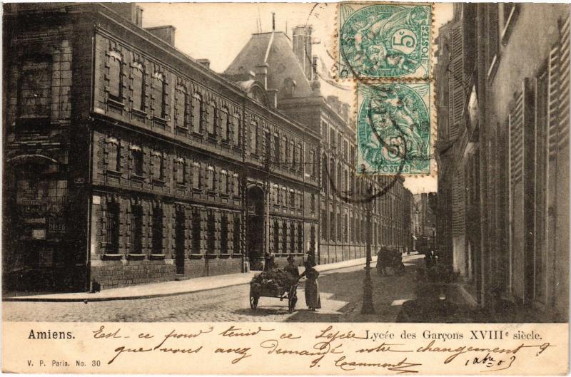 Carte postale ancienne Amiens Lycee des Garcons à Amiens