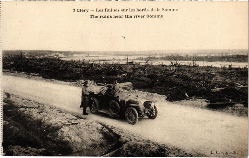 Carte postale ancienne Clery Ruines sur les bords de la Somme