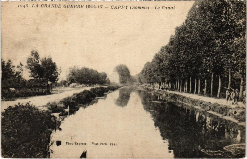 Carte postale ancienne Cappy le canal à Cappy