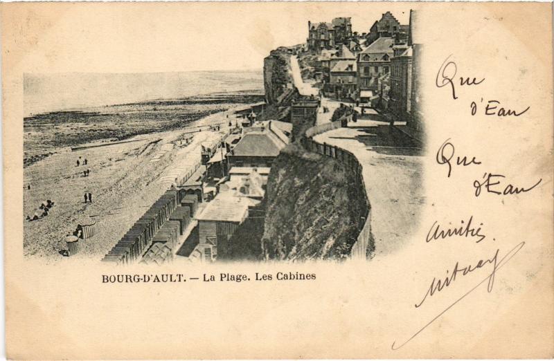 Carte postale ancienne Ault la plage et les cabines