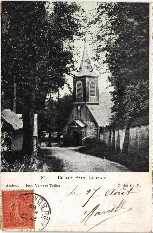 Carte postale ancienne Belloy chateau Saint-Leonard