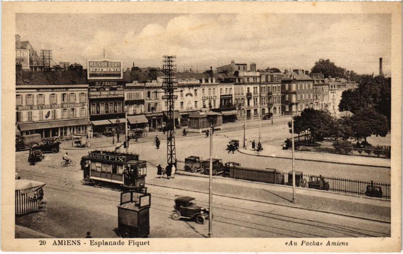 Carte postale ancienne Amiens Esplanade Fiquet à Amiens
