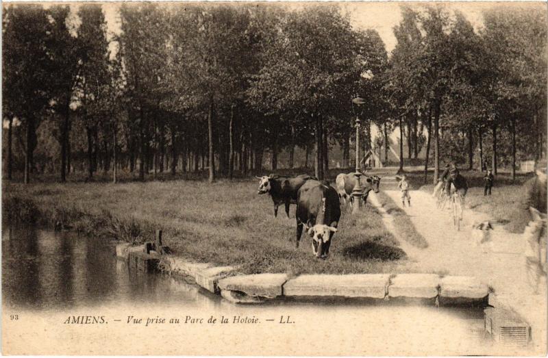 Carte postale ancienne Amiens vue prise au Parc de la Hotoie à Amiens