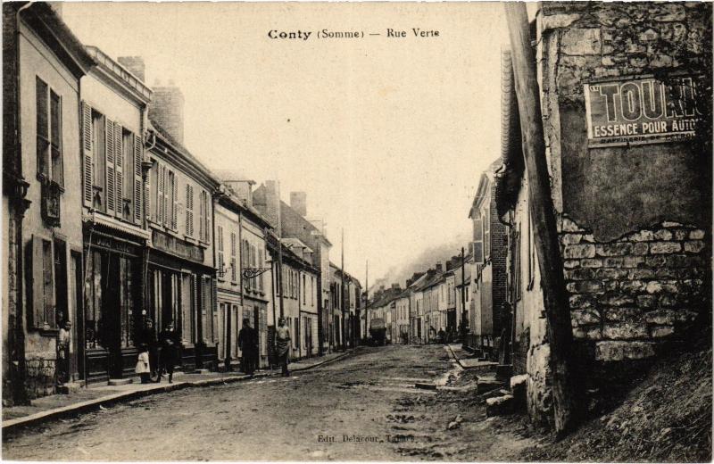 Carte postale ancienne Conty Rue Verte à Conty