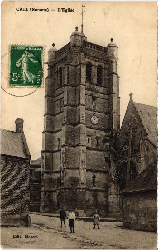 Carte postale ancienne Caix eglise
