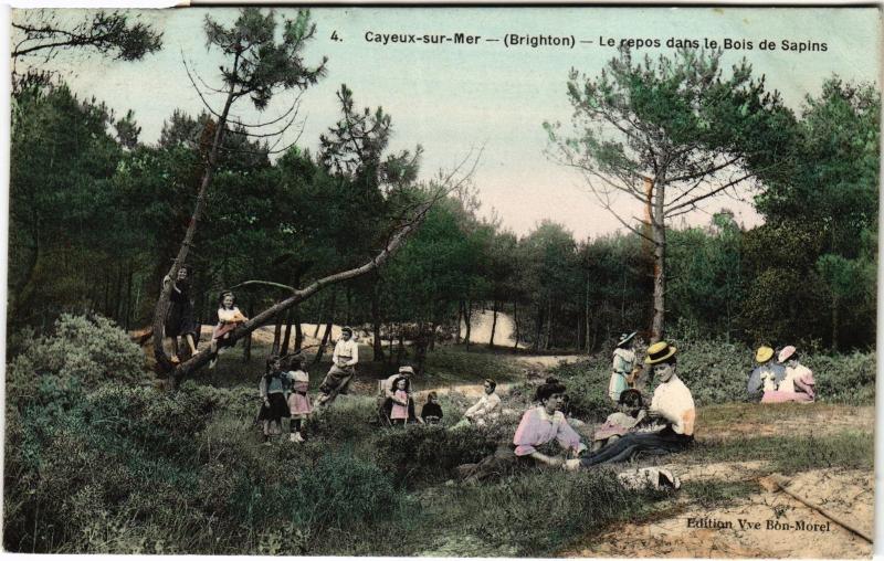 Carte postale ancienne Cayeux le repos dans le Bois de Sapins