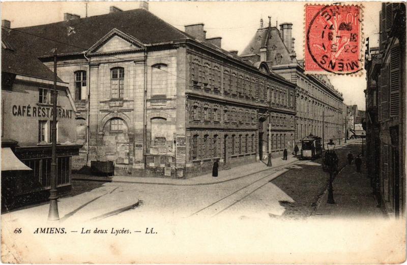 Carte postale ancienne Amiens les deux Lycees à Amiens