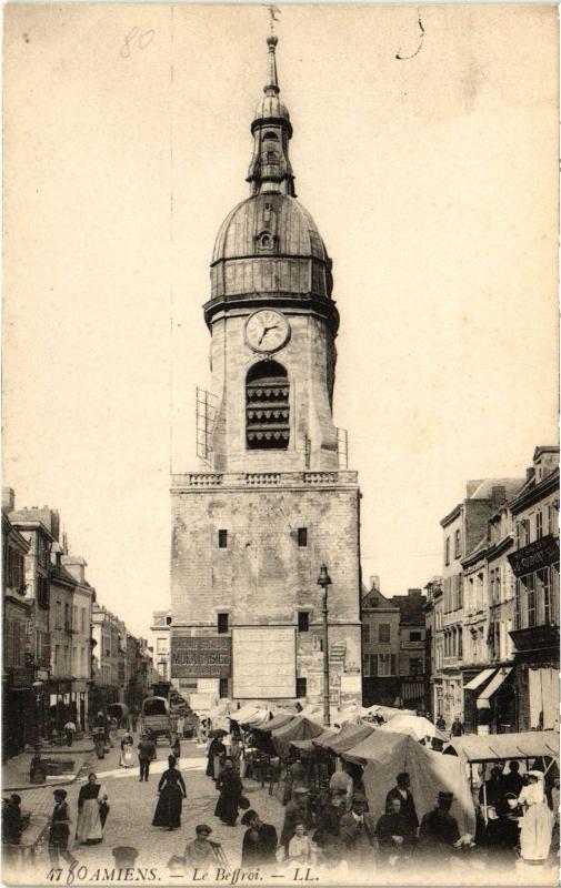 Carte postale ancienne Amiens le Beffroi à Amiens