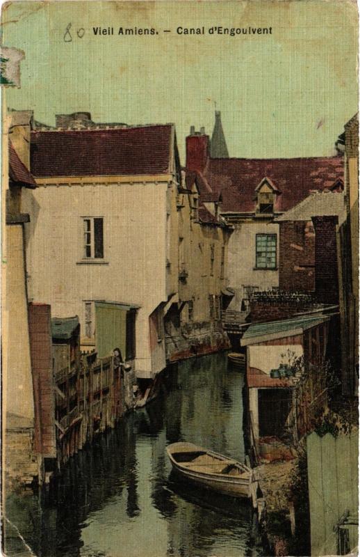 Carte postale ancienne Amiens Canal d'Engoulvent à Amiens