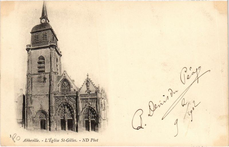 Carte postale ancienne Abbeville Eglise Saint-Gilles à Abbeville