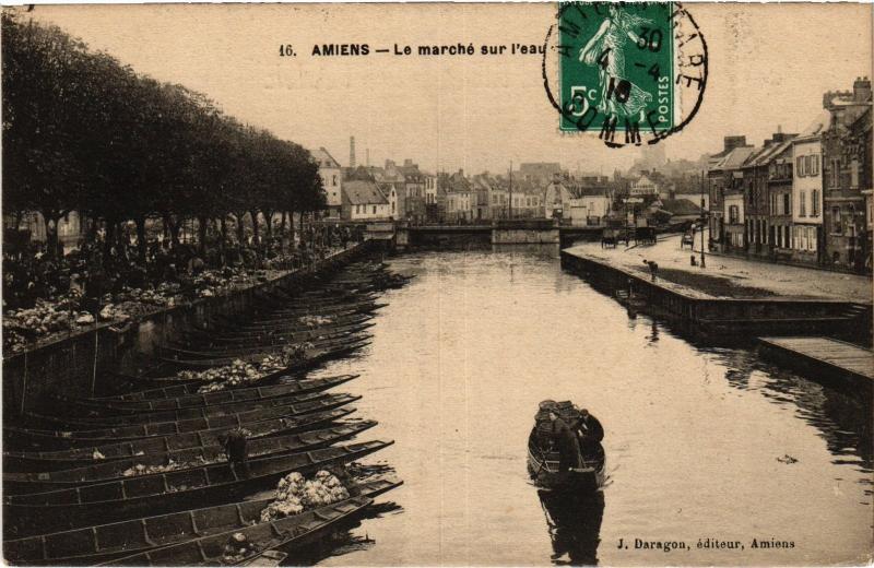 Carte postale ancienne Amiens le marche sur l'Eau à Amiens