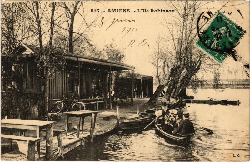 Carte postale ancienne Amiens Ile Robinson à Amiens