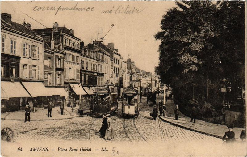 Carte postale ancienne Amiens Place Rene Goblet à Amiens