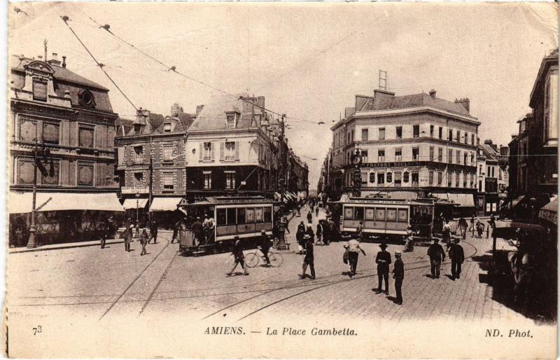 Carte postale ancienne Amiens Place Gambetta à Amiens