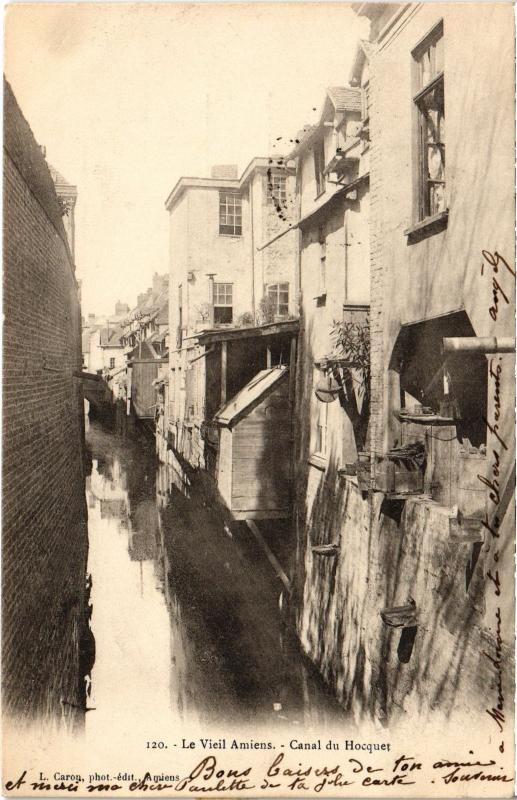 Carte postale ancienne Amiens Canal du Hocquet à Amiens