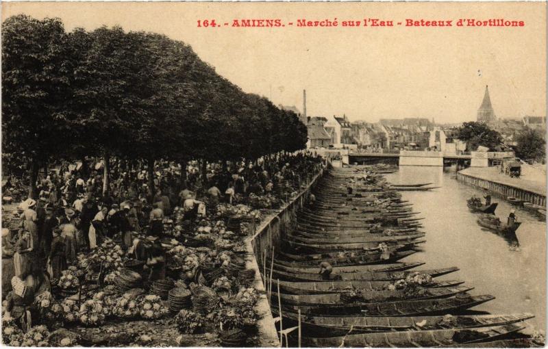 Carte postale ancienne Amiens le marche sur l'Eau à Amiens