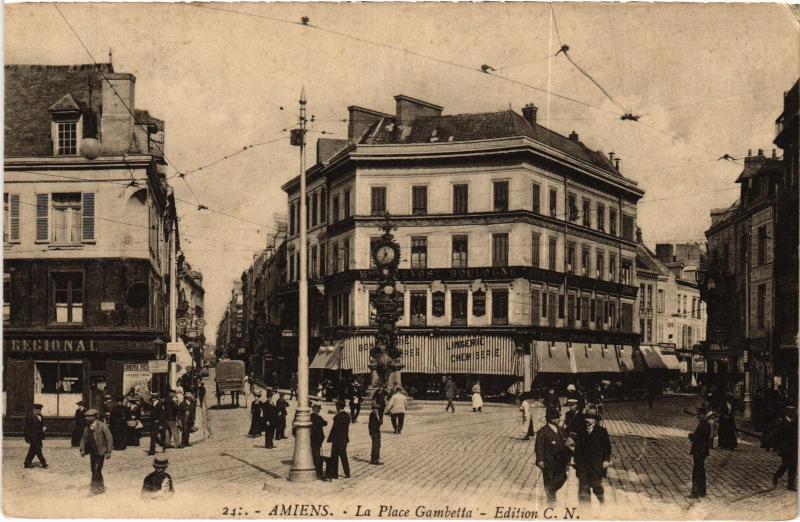 Carte postale ancienne Amiens Place Gambetta à Amiens