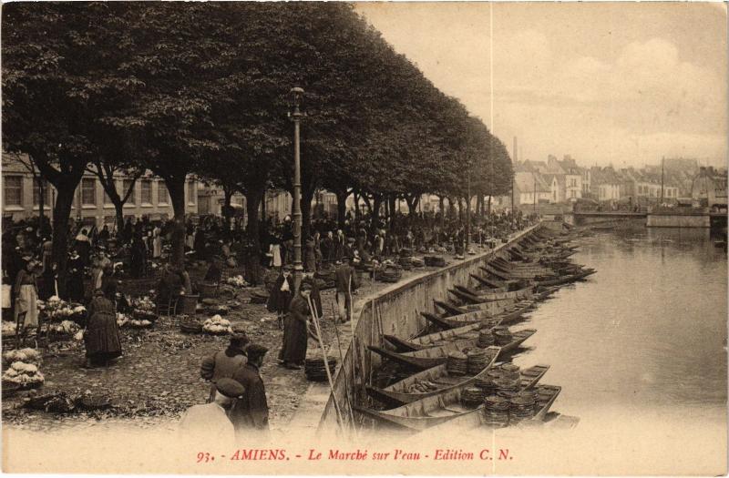 Carte postale ancienne Amiens le marche à Amiens