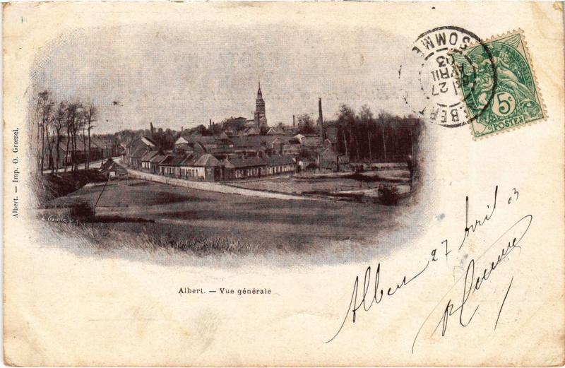 Carte postale ancienne Albert vue generale à Albert