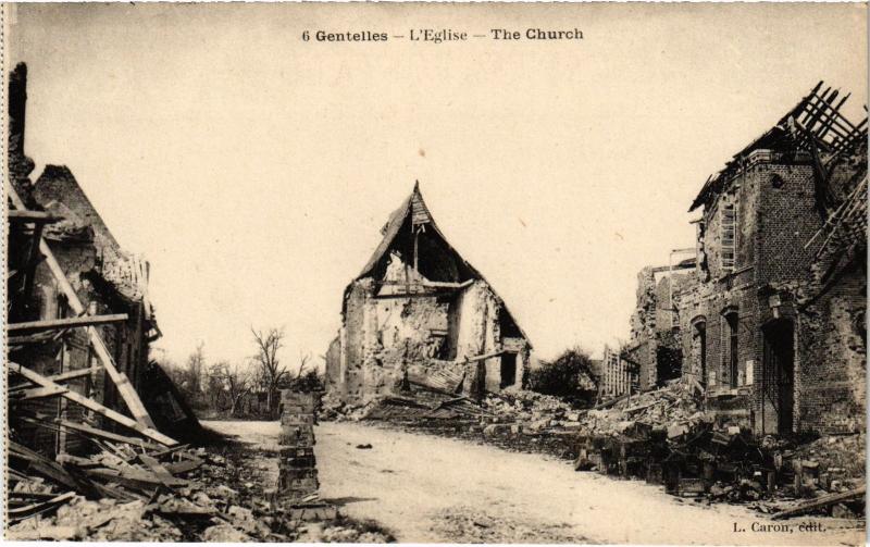 Carte postale ancienne Gentelles eglise à Gentelles