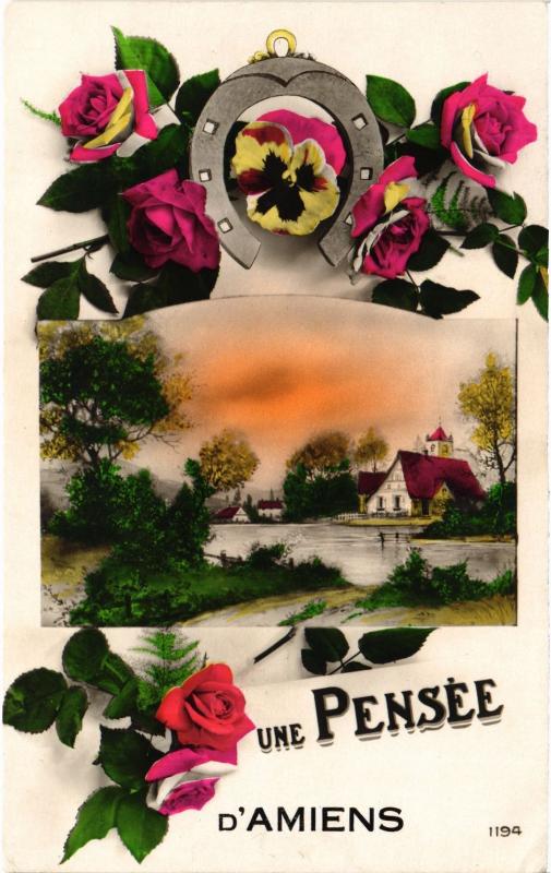 Carte postale ancienne Amiens souvenir à Amiens