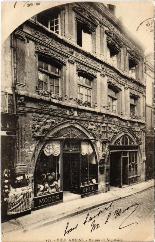 Carte postale ancienne Amiens Maison du Sagittaire à Amiens