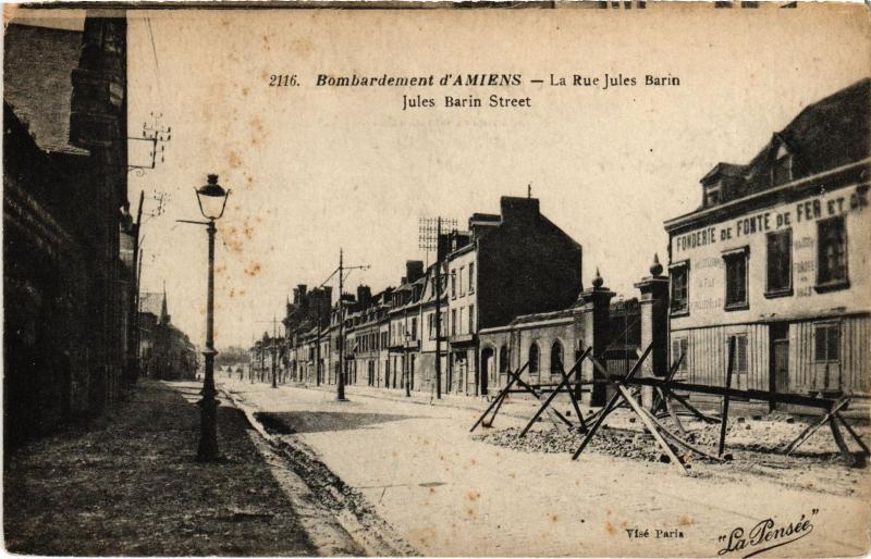Carte postale ancienne Amiens Rue Jules Barin à Amiens