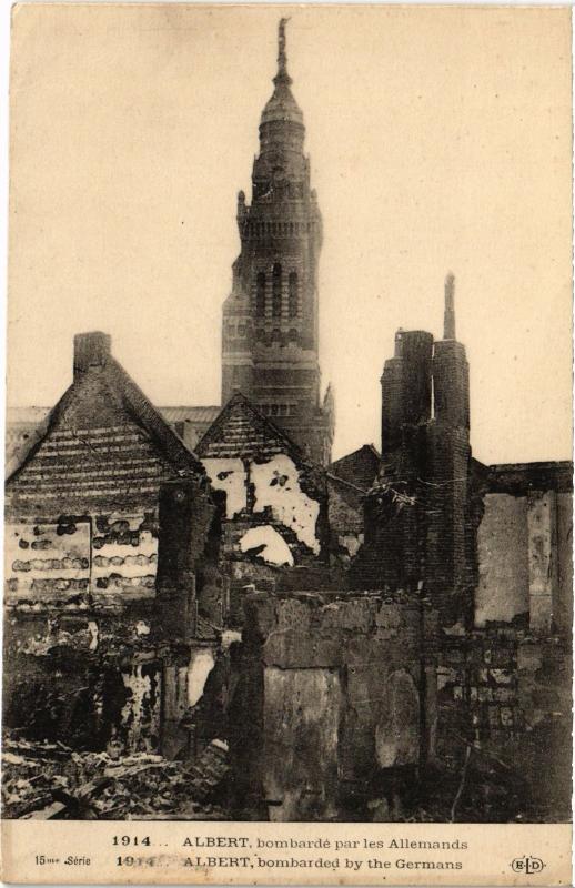 Carte postale ancienne Albert bormbarde par les allemands à Albert