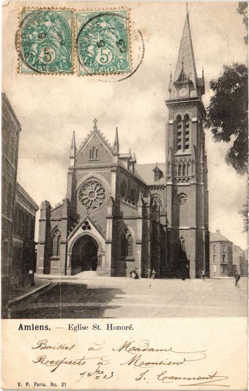 Carte postale ancienne Amiens Eglise Saint-Honore à Amiens