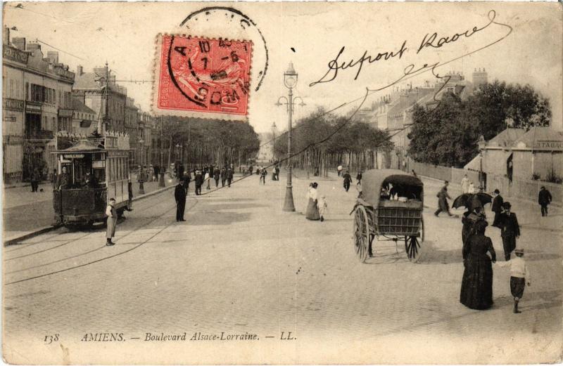 Carte postale ancienne Amiens Boulevard Alsace Lorraine à Amiens