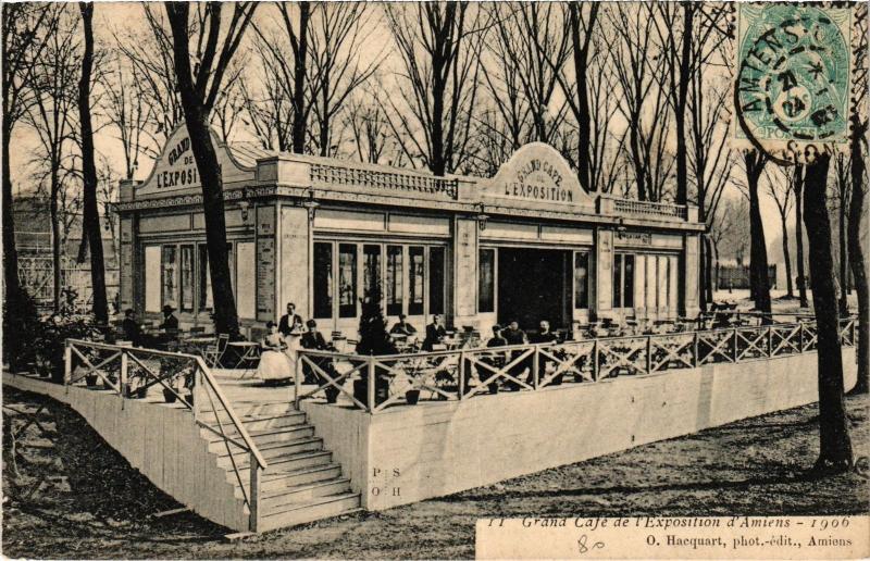 Carte postale ancienne Amiens Grand Cafe à Amiens