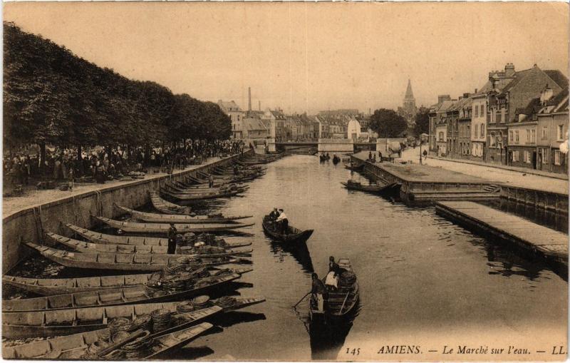 Carte postale ancienne Amiens le marche sur l'Eau à Amiens