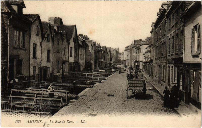 Carte postale ancienne Amiens Rue de Don à Amiens
