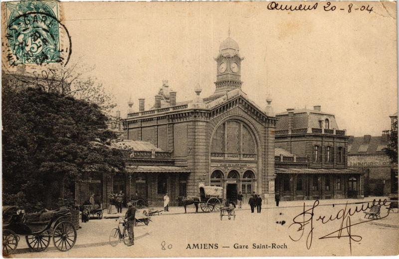Carte postale ancienne Amiens Gare Saint-Roch à Amiens